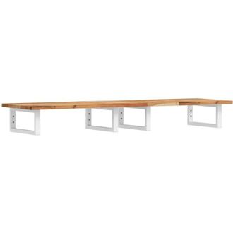 vidaXL Vidaxl - Estante De Lavabo De Pared Acero Y Madera Maciza De Acacia