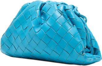 Bottega Veneta 2012-2025 Nappa Intrecciato The Mini Pouch crossbodytas - Blauw