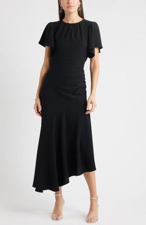 Chelsea28 Asymmetric Crepe Maxi Dress in Black at Nordstrom Rack, Size Large