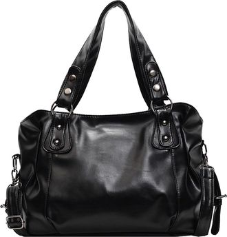 Generic Womens Vintage Shoulder Bag, PU Underarm Bag with Zipper, Hobo Crossbody Bag, Adjustable Shoulder Strap and Multi-Layer Storage, Applies to Everyday T