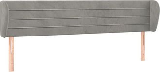 vidaXL Cabecero De Terciopelo Gris Claro 183x23x78/88 Cm Vidaxl