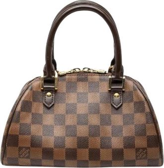 Louis Vuitton Pre-owned Damier Ribera Mini Handtas - Dames - Vintage Handtas - Bruin - ONE Size - Leer - Vintage