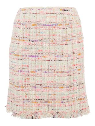 Chanel Tweed gerafelde mini-rok - Beige