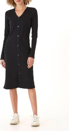Threads 4 Thought Micah Long Sleeve Stretch Organic Cotton Rib Dress in Black at Nordstrom, Size X-Small