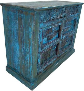 Wanderlust Deco Aparador De Madera Artesanal 117x50x89h Cm