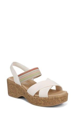 Life Stride Verity Platform Wedge Sandal in Sugar at Nordstrom, Size 8.5