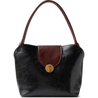 Versace Medium Vivian Leather Shoulder Bag in Moka-Gold 82 at Nordstrom