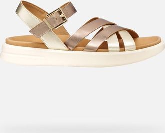 Geox Xand 2s Woman Dark Beige/light Gold, Size: 35