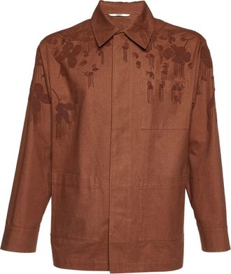 Valentino Garavani 2023 bead floral jacket - Brown