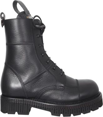 Dolce & Gabbana Black Lace Up Boots