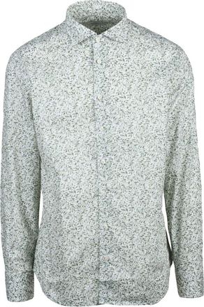 Mariano Napoli White Green Cotton Shirt