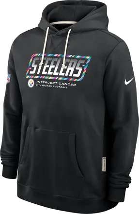 Nike Pittsburgh Steelers Crucial Catch Sideline Standard Issue Nike Mens Dri-FIT NFL Pullover Hoodie in Black | 03AZ00AZUS-F9R