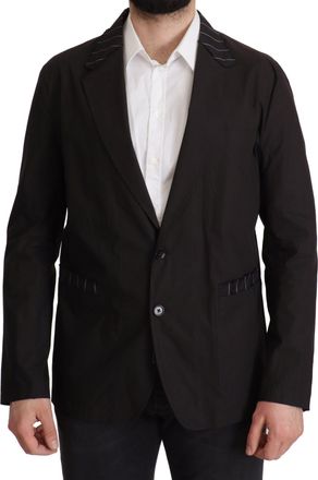 Dolce & Gabbana Mens Black Blazer Jkt3414 Cotton - Size EU 48 (Mens)