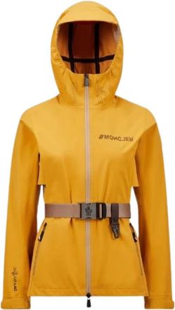 Moncler Fex Hooded Shell Jacket - Dames - Zomerjassen - Geel - S - Nylon - Jassen