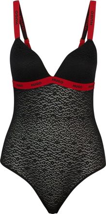 HUGO BOSS Hugo Dames Sportieve Kant Bodysuit (Zwart)