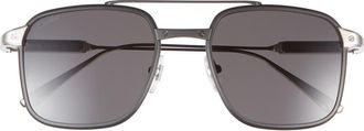 Cartier 54mm Rectangular Gradient Sunglasses in Black at Nordstrom