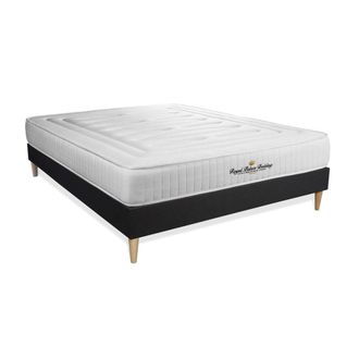 Royal Palace Bedding Somier negro + colch&oacute;n con muelles y viscoel&aacute;stica 140 x 190