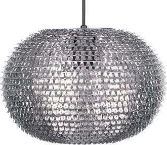 Beliani L&aacute;mpara Colgante En Forma De Globo Metal Plateado Metal Escamas Brillantes Reine