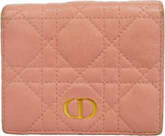 Dior Pink Leather Wallet (Bi-Fold) (Pre-Owned)