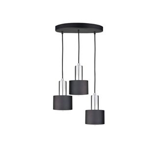 Netlighting Luce Cluster Pendant Ceiling Light Black Silver 30cm 3x E27