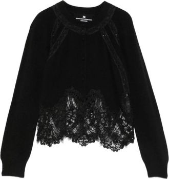 Ermanno Scervino Kantvest - Dames - Vesten - Zwart - S - Kasjmier - Truien & Vesten