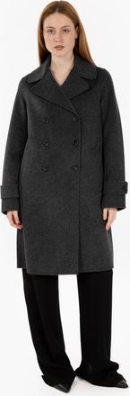 Aspesi Cappotto in double di lana antracite