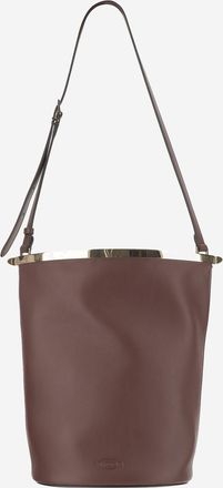 Tod's Womens Small Leather Bucket Bag Brown Calfskin Handbags Hand