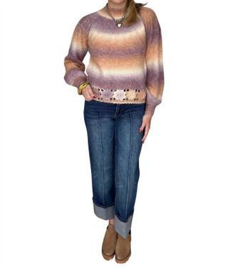 Current Air Mock Neck Sweater In Purple Clay