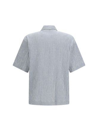 Sunflower Mens Adam Short-Sleeved Shirt Blue Cotton; Elastane