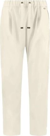 Herno Straight Trousers, female, Beige, S, Faux Leather Trousers