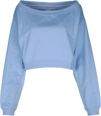 Tommy Jeans off-shoulder maglia knitwear - women - Organic Cotton/Polyester - M - Blue