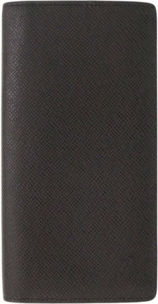 Louis Vuitton Black Taiga Leather Long Wallet (Bi-Fold) (Pre-Owned)