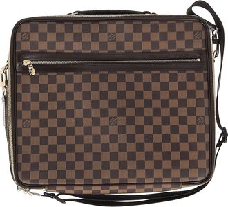 Louis Vuitton Pre-owned Womens Porte Ordinateur Sabana Damier Laptop Bag in Brown Coated Canvas - Mocha - One Size