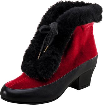 Generic 2025 Fashionable Womens Ankle Boots Large Size Comfortable Warm Winter Short Boots For Ladies Footwear (Red, 5.5)