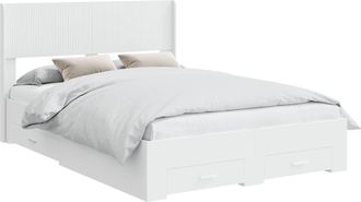 vidaXL Estructura De Cama Con Almacenamiento Y Cabecero Blanco Vidaxl