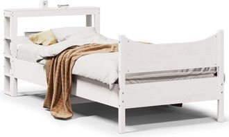 vidaXL Vidaxl - Estructura De Cama Con Cabecero Madera Pino Blanco 75x190 Cm