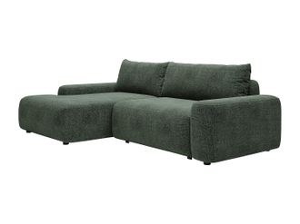 Vente-Unique Sof&aacute; rinconera izquierda en tela texturizada verde DAVISO