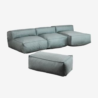 Sklum Sklum - Sof&aacute; Modular Chaise Longue De 3 Piezas Y Puff Dojans