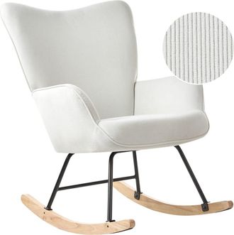 Beliani Mecedora Pana Blanco crema