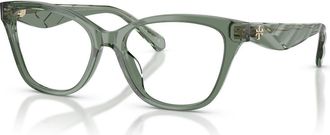 Tory Burch 53mm Cat Eye optical glasses in Green at Nordstrom