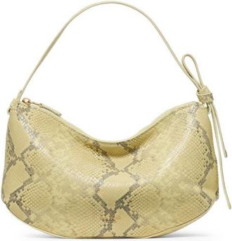 Kate Spade New York loop snakeskin-embossed leather shoulder bag in Pale Citron at Nordstrom