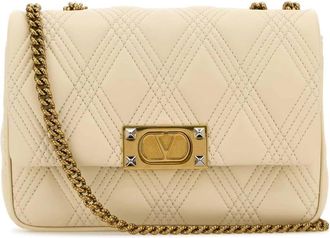 Valentino Garavani Quiltie 67 Medium Schoudertas - Dames - Schoudertassen - Beige - ONE Size - Leer - Tassen