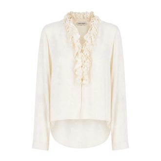 Alberta Ferretti Dames, Blouses & Shirts, Wit, Maat: M