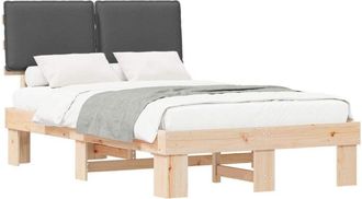 vidaXL Bed Frame with Upholstered Headboard Dark Grey 120 x 200 cm vidaXL