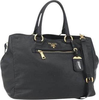 Prada Pre-owned Handbags, female, Black, Size: ONE SIZE Pre-owned Vintage Leather Handbag
