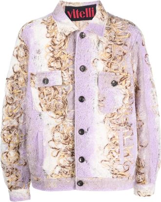 Vitelli graphic-print bomber jacket - men - Acrylic/Polyamide/Wool - 4 - Neutrals