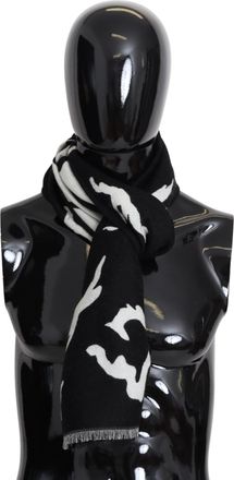 Givenchy Black White Wool Unisex Winter Warm Scarf Wrap Womens Shawl