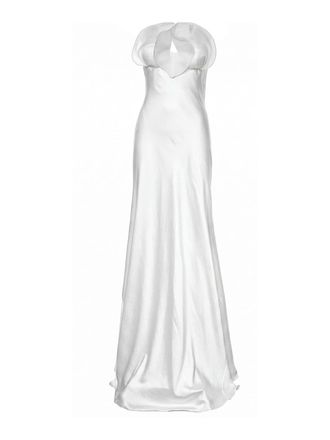 Genny Long Bustier Dress With Ruffles