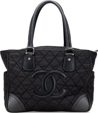 Chanel Pre-owned Womens Travel Line Tote - Black Textile - One Size