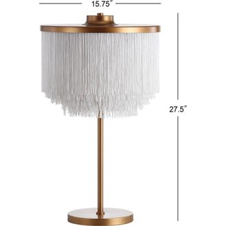 Jonathan Y Designs Coco Fringed/Metal LED Table Lamp in Gold at Nordstrom